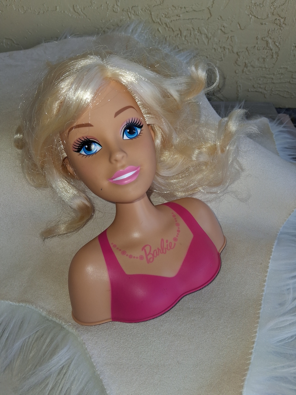 Barbie Styling Head in Pink Top - Blonde Hair